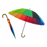 Kit 25 Guarda Chuva Sombrinha Colorido Arco Iris Automático