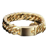 Pulseira Lacraia 13mm  X  20cm Banhada A Ouro 18k  Grossa