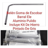 Barrales Baño Curvo 1 Mt De Aluminio + Soporte Kit Gris