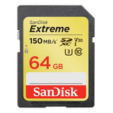 Tarjeta Xc Sd 64 Gb Uhs-i U3 Extreme 150 Mb/seg 4k Sandisk