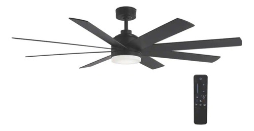 Ventilador Celene Home Decorators 62in En Negro Mate Con Luz Led Y Control Remoto Para Interiores/exteriores