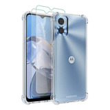 Funda Moto E22 / E22i Acrigel Transparente + 2 Micas +regalo