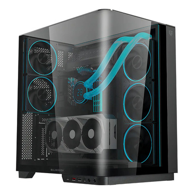 Gabinete Gamer Balam Rush Tank Expert Curve 7800 Atx Media Torre 5 Fan Panel Curvo Cristal Templado Usb-c Argb Negro Br-941556 | Meses sin interés