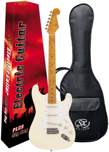 Guitarra Sx Stratocaster Vintage White Fst 57 Maple