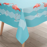 Toalha De Mesa Retangular Flamingos Rosa