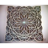 Panel Cuadro Decorativo Hogar Mandala Multicapa  40x40 Cm