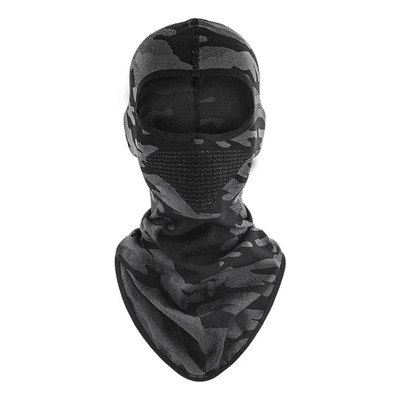 Pasamontaña Balaclava Larga Negro-Gris Protección UV y Frío Geométrico EVD-X | Meses sin interés