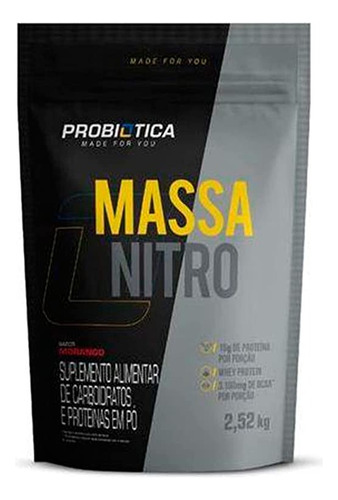 Massa Nitro No2 Refil 2,52g Pouch Morango Probiotica