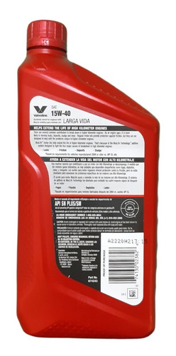 Aceite 15w40 Semi Sintetico Valvoline Pack 5lts + Filtro Foto 3