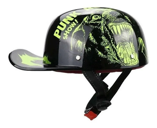 Gorra De Béisbol Casco Chopper Tipo Negro Mate Moto