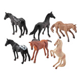 6 Unidades Modelos De Estatuetas De Cavalos Realistas, A