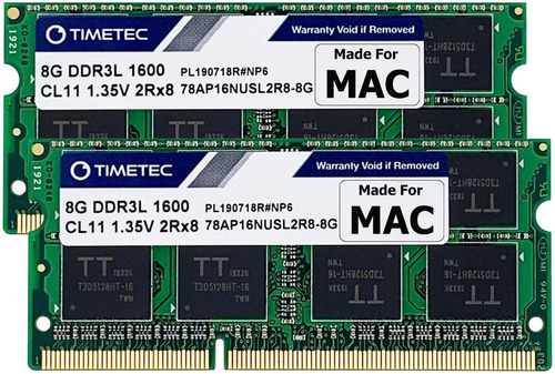 Memoria Ram Color Verde 16gb 2 Timetec 78ap16nusl2r8-8g