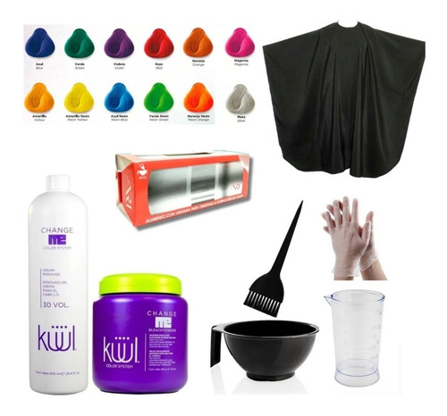 Kit Colorimetría Completo Tintes Fantasía 11 Piezas