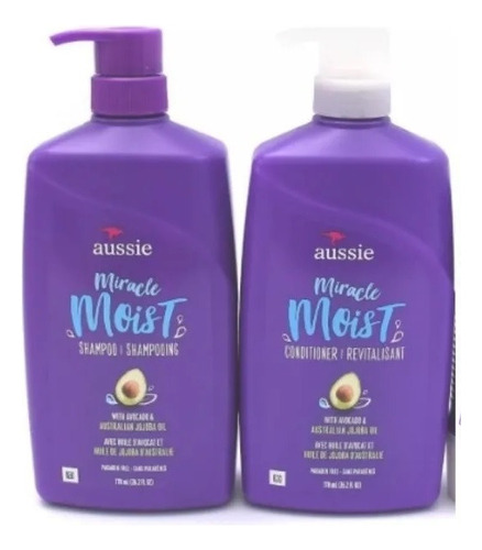 Kit Aussie Miracle Moist Shampoo 778ml E Condicionador 778ml