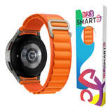 Pulseira De Nylon Alpinista Presilha Ridge 20mm Marca 123smart Compativel Com Samsung Galaxy Watch 4 5 6 40mm 42mm 43mm 44mm 45mm 46mm 47mm Pro Classic - Cor Laranja