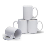 16oz Classic White Coffee Mugs. Large Handle And Cerami...