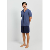 Pijama Masculino Curto Com Botões Hering