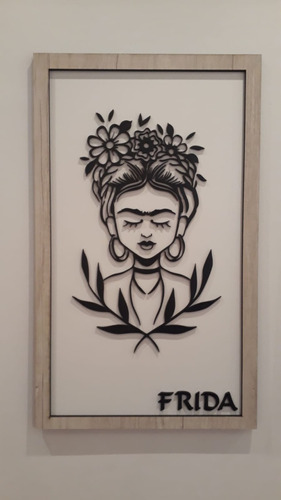 Cuadro Frida Khalo En Madera Con Relieve