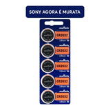 5 Baterias Murata Cr2032 3v Placa Mãe Portão Controle