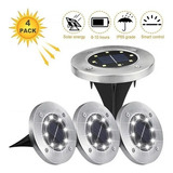 Pack X4 Luz Solar 8 Led Con Estaca Exterior Tierra Jardín