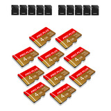 Juego De Tarjetas De Memoria De 10 Piezas, Oro Rojo De 4 Gb