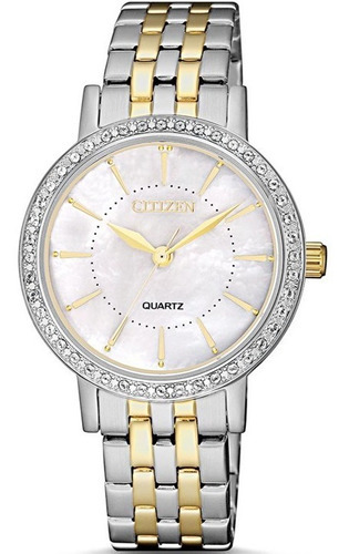 Reloj Citizen 61076 El3044-89d Mujer Acero Fechador Color Del Fondo Concha Nácar 61076