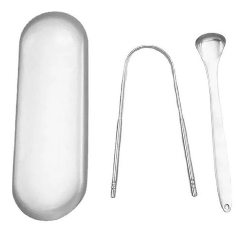 Raspador De Língua Ayurveda Inox Com Estojo