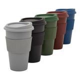 Vaso Térmico Tipo Starbucks Mug Colores + Tapa + Faja 300 Ml