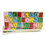 Caja Con Letras De Madera Color Juego Didactico Niños