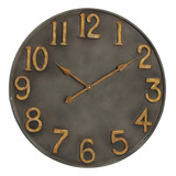Reloj De Pared Moderno Industrial, Metal Gris Peltre, Número