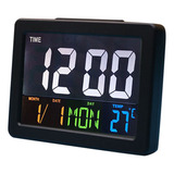 Reloj Despertador Digital Lcd En Color Z Modern Con Temperat