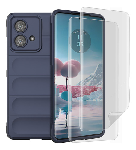 Funda Case Rudo Uso Silicona For Moto Edge 40 & Neo + 2 Mica