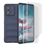 Funda Case Rudo Uso Silicona For Moto Edge 40 & Neo + 2 Mica