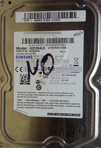 Disco Duro Samsung Hd204ui 2tb 3.5 Sata - 894 Recuperodatos