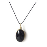 Collar Obsidiana Ovalada. Piedra Natural.