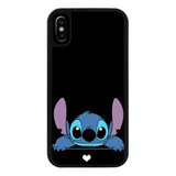 Funda Uso Rudo Tpu Para iPhone Stitch Corazon Fondo Negro 