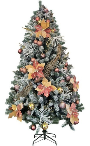 Árbol De Navidad Nevado De 180cm Incluye Adornos  Color Rosa