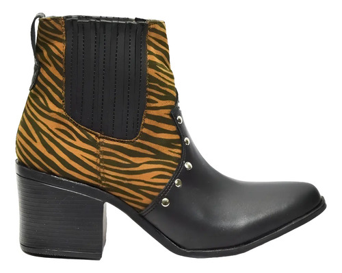 Botín Mujer Casual Animal Print Tacón Cómodo Sintético