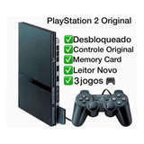 Playstation 2 + 1 Controle Original + 3 Jogos + Garantia 