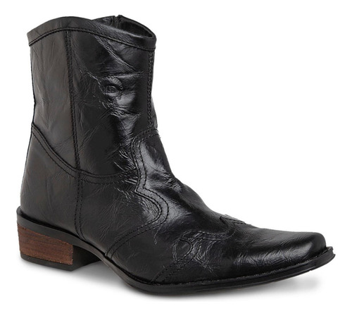 Bota Vaquero Hombre Botín Casual Urban Cowboy 40700 Negro