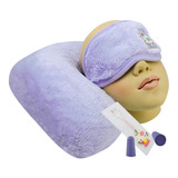 Travesseiro Gata Marie Infantil De Pescoço+máscara De Dormir