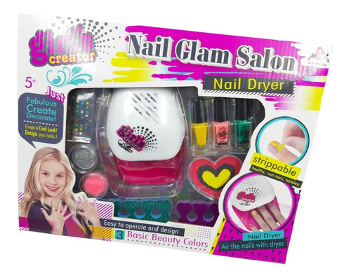 Kit Maquina De Uñas Manicura Estilista Para Niñas Sticker