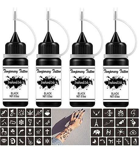 Kit De Tatuaje Temporal De Tinta A Mano Alzada Gel Jagua Tin