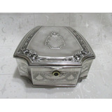 Antiguo Bello Alhajero Wallace Bros Silver Co Forrado Dentro