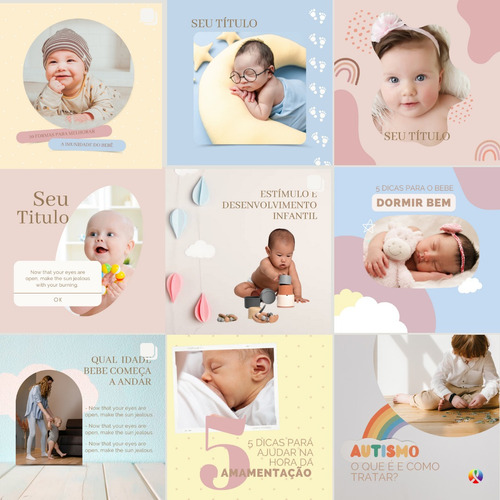 46 Templates Editável Canva Médica Pediatra Modelo Bebê 