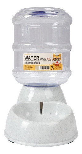 Dispensador Automático Bidón Agua Para Mascota Perros Gatos Color Gris