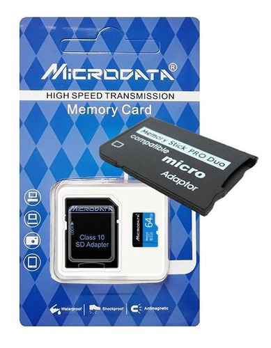 Cartão Micro Sd Sdxc 64gb + Adaptador Memory Stick Pro Duo
