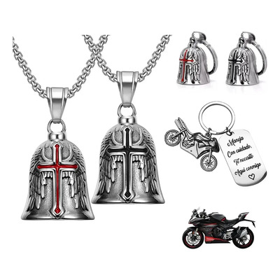 3 Campana Biker Amuleto Motos Guardian Bell Y Llavero Regalo