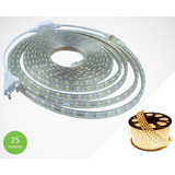 Fita Mangueira Led 5050 Branco Quente 220v 25m + Adaptador