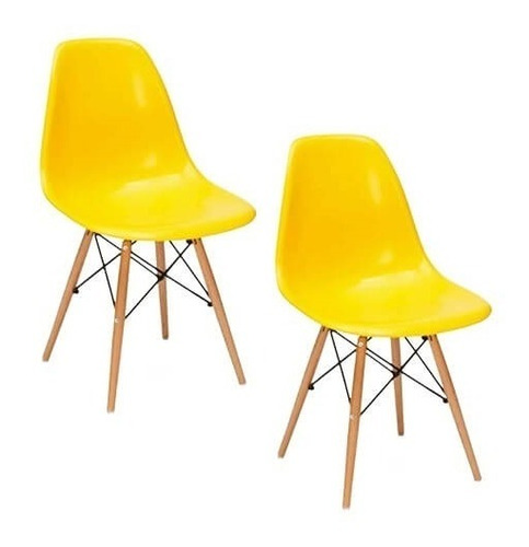 Kit 2 Cadeira Charles Eames Wood Design Eiffel Várias Cores